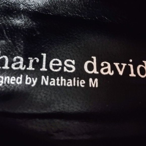 VNTG Charles David By Nathalie M. Avant Garde Laquered Spool Kitten Heel 6B New - Picture 6 of 12